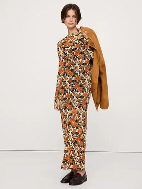 aurelia satin trapeze maxi dress Aurelia Crepe & Satin Maxi Dress